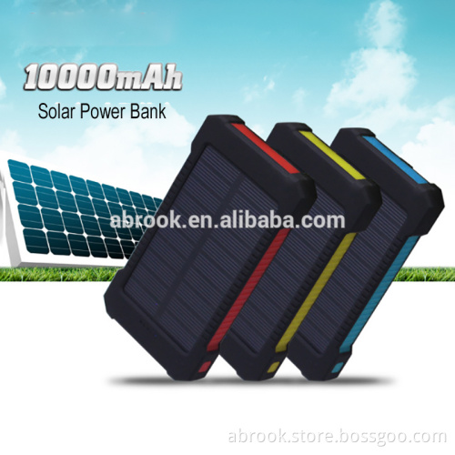 High quality mini 10000 mah rohs solar cell phone charger power bank